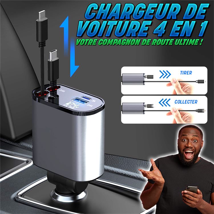 Fast Charging Retractable Car Charger- CNG