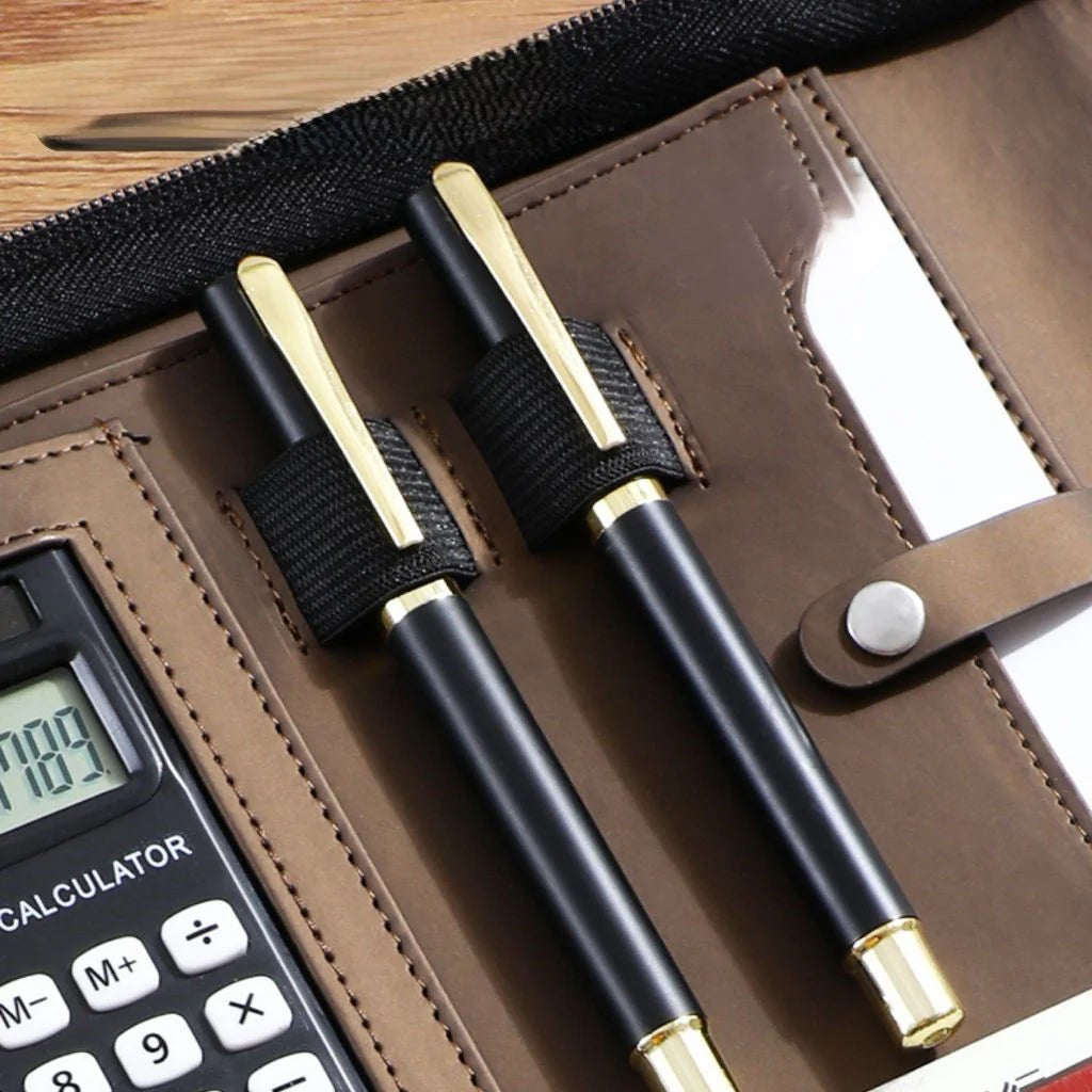 Carnet de notes professionnel en cuir verrouillable