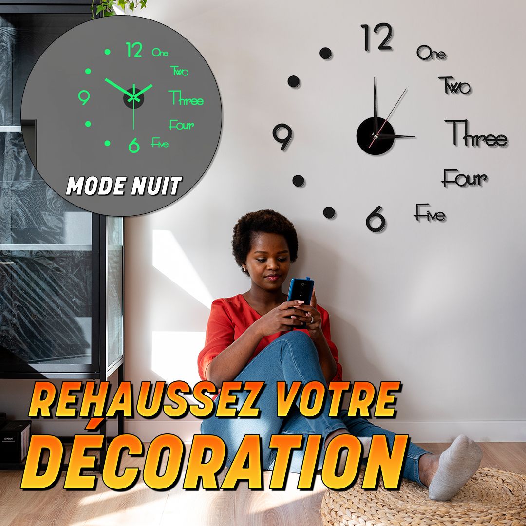 Horloge murale Lumineuse 3D-GN